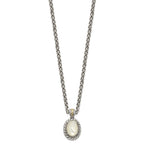 Shey Couture Sterling Silver with 14K Accent 18 Inch Antiqued Mother Of Pearl Necklace