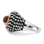 Sterling Silver w/14k Accent Polished & Antiqued Citrine Ring