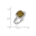 Sterling Silver w/14k and Black Rhodium Citrine Ring