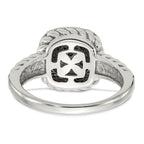 Sterling Silver w/14k and Black Rhodium Smoky Quartz Ring