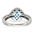 Shey Couture Sterling Silver with 14K Accent Antiqued Cushion Blue Topaz Ring