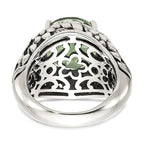 Shey Couture Sterling Silver with 14K Accent Antiqued Round Green Quartz Ring