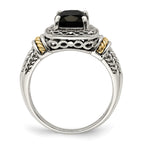 Shey Couture Sterling Silver with 14K Accent Antiqued Black Onyx Ring