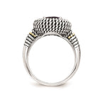 Sterling Silver w/14k Antiqued Amethyst Ring