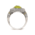 Sterling Silver w/14k Antiqued Lemon Quartz Ring