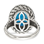 Shey Couture Sterling Silver with 14K Accent Antiqued Oval Blue Topaz Ring
