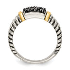Shey Couture Sterling Silver with 14K Accent Antiqued Black Diamond Ring