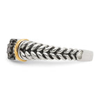 Shey Couture Sterling Silver with 14K Accent Antiqued Black Diamond Ring