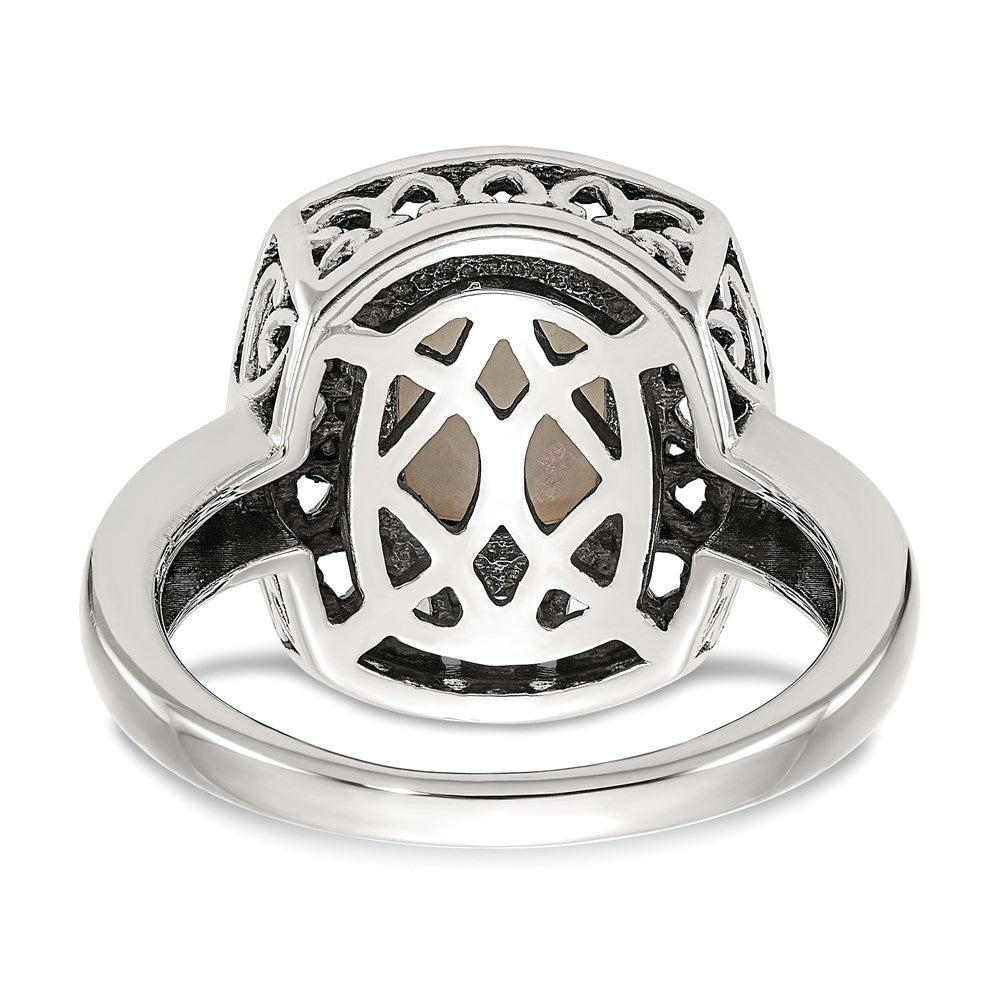 Shey Couture Sterling Silver with 14K Accent Antiqued Mother Of Pearl Ring