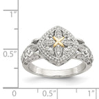Shey Couture Sterling Silver Rhodium-plated with 14K Accent Diamond Ring