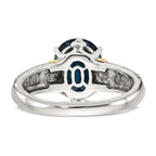 Shey Couture Sterling Silver with 14K Accent Antiqued Oval London Blue Topaz Ring