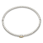 Shey Couture Sterling Silver with 14K Accent London Blue Topaz Hinged Bangle