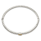 Shey Couture Sterling Silver with 14K Accent Peridot Round Bezel Hinged Bangle Bracelet