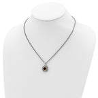 Shey Couture Sterling Silver with 14K Accent 18 Inch Antiqued Round Garnet Necklace