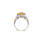 Sterling Silver w/14ky Citrine Cushion Ring