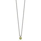 Shey Couture Sterling Silver with 14K Accent 18 Inch Antiqued Cushion Peridot Necklace