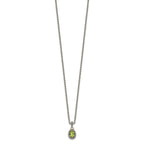 Shey Couture Sterling Silver with 14K Accent 18 Inch Antiqued Pear Shaped Peridot Necklace