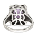 Shey Couture Sterling Silver with 14K Accent Antiqued Cushion Pink Quartz Ring