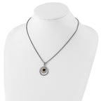 Shey Couture Sterling Silver Gold-tone Flash Gold-plated 18 Inch Antiqued Checkerboard Garnet Heart Necklace