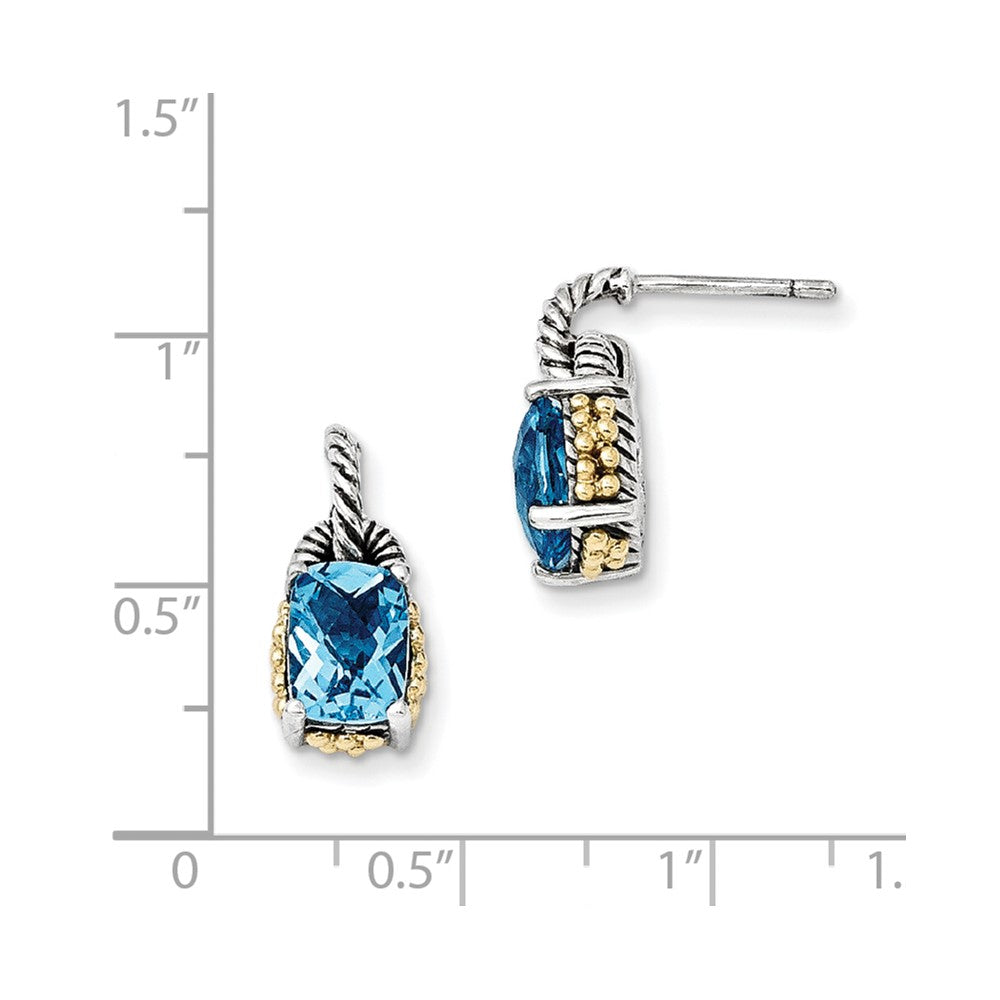 Sterling Silver w/14k Sky Blue Topaz Earrings