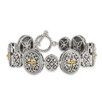 Shey Couture Sterling Silver with 14K Accent 8 Inch Antiqued Toggle Bracelet