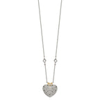 Shey Couture Sterling Silver Rhodium-plated with 14K Accent 18 Inch Diamond Vintage Heart Necklace