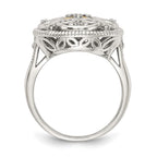 Shey Couture Sterling Silver Rhodium-plated with 14K Accent Diamond Vintage Ring