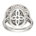 Shey Couture Sterling Silver Rhodium-plated with 14K Accent Diamond Vintage Ring