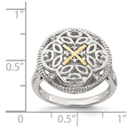 Shey Couture Sterling Silver Rhodium-plated with 14K Accent Diamond Vintage Ring