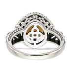 Shey Couture Sterling Silver with 14K Accent Antiqued Cushion Citrine Ring