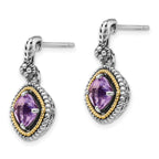 Sterling Silver w/14k Rose de France Earrings
