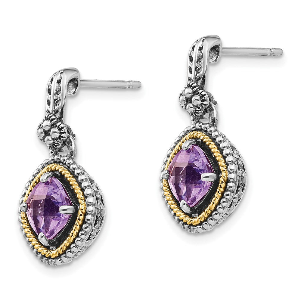 Sterling Silver w/14k Rose de France Earrings