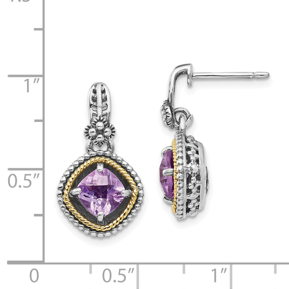 Sterling Silver w/14k Rose de France Earrings