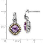 Sterling Silver w/14k Rose de France Earrings