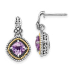 Sterling Silver w/14k Rose de France Earrings