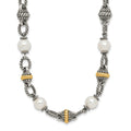 Shey Couture Sterling Silver with 14K Accent 18 Inch Antiqued 8mm Freshwater Cultured Pearl Necklace
