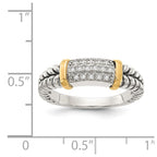 Shey Couture Sterling Silver with 14K Accent Antiqued Diamond Ring