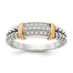 Shey Couture Sterling Silver with 14K Accent Antiqued Diamond Ring