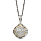 Shey Couture Sterling Silver with 14K Accent 18 Inch Antiqued Diamond Necklace