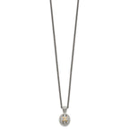 Shey Couture Sterling Silver Antiqued with 14K Accent 18 Inch Diamond Necklace
