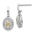 Shey Couture Sterling Silver Rhodium-plated with 14K Accent Diamond Post Dangle Earrings