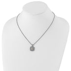 Shey Couture Sterling Silver Antiqued with 14K Accent 18 Inch Diamond Vintage Necklace