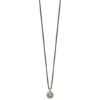 Shey Couture Sterling Silver Antiqued with 14K Accent 18 Inch Diamond Round Pendant Necklace