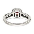 Shey Couture Sterling Silver with 14K Accent Antiqued Cushion Garnet Ring