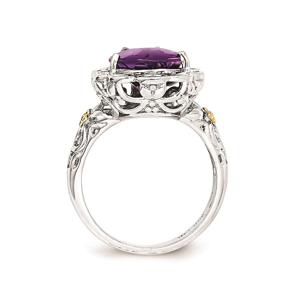 Sterling Silver w/14k Amethyst Ring