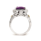 Sterling Silver w/14k Amethyst Ring