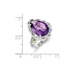 Sterling Silver w/14k Amethyst Ring