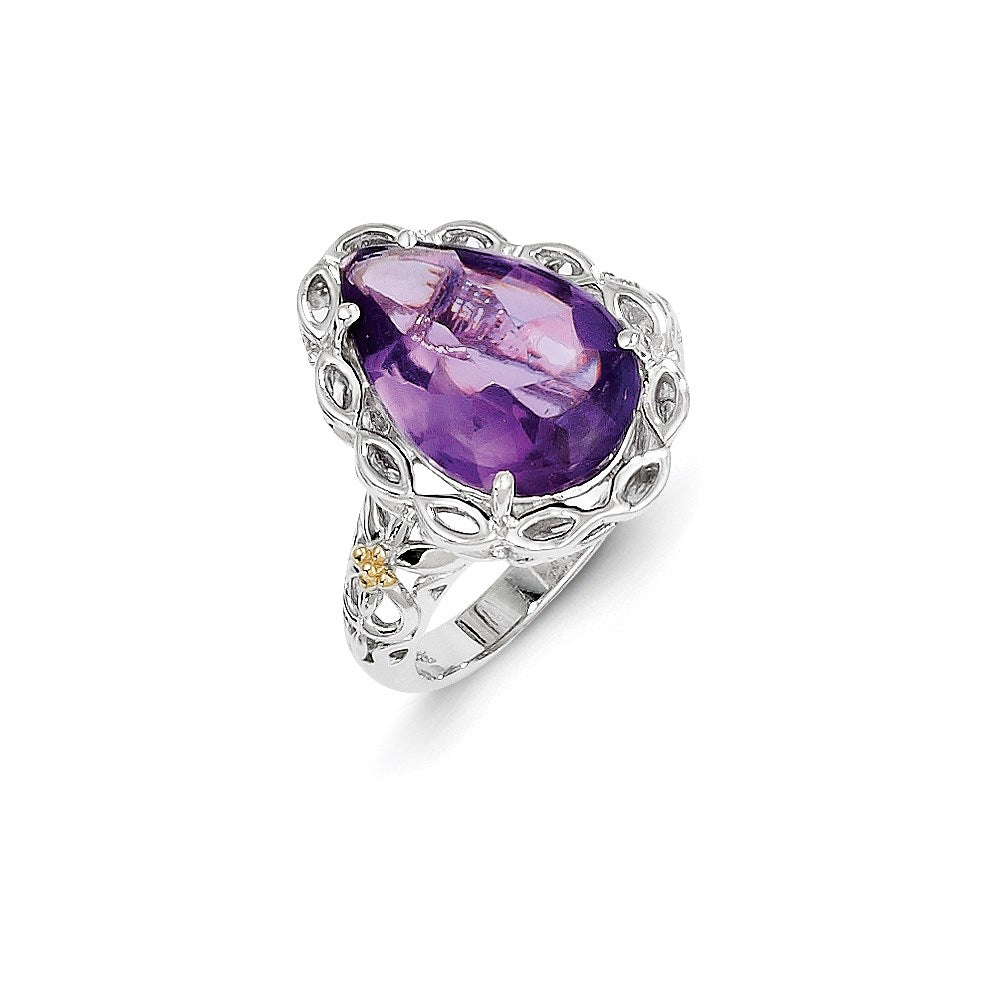 Sterling Silver w/14k Amethyst Ring