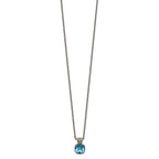 Shey Couture Sterling Silver with 14K Accent 18 Inch Antiqued Cushion Blue Topaz Necklace