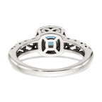 Shey Couture Sterling Silver with 14K Accent Antiqued Cushion Blue Topaz Ring